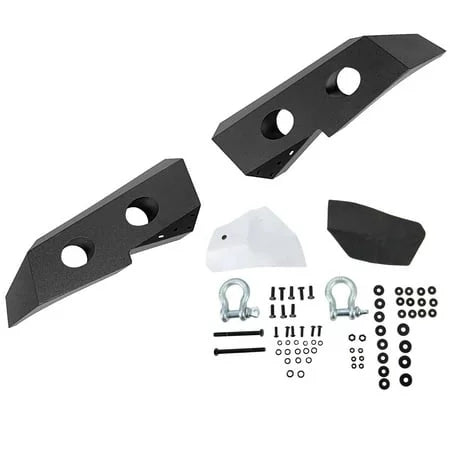 Kojem Front Bumper Push Bar Fit for 2007-2013 Chevy Silverado 1500 w/ Winch Plate D-Rings -2 Packages 2008 2009 2010 2011 2012 Steel Powder Coated