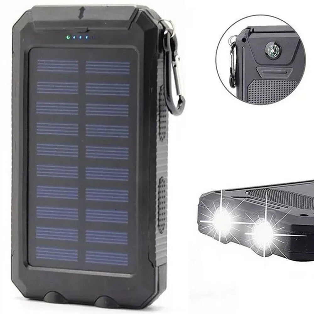 2023 Waterproof Solar Power Bank 9000000mAh Portable External Battery Charger US