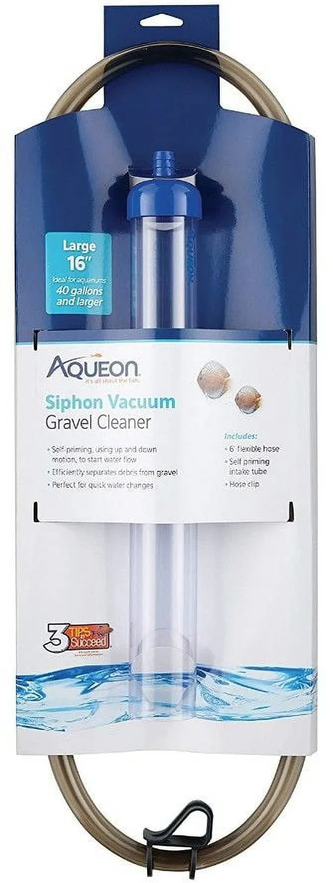 Aqueon Siphon Vacuum Gravel Cleaner [Aquarium, Gravel Vacs] Large - 16" Tube with 6' Hose - (Aquariums 40+ Gallons)