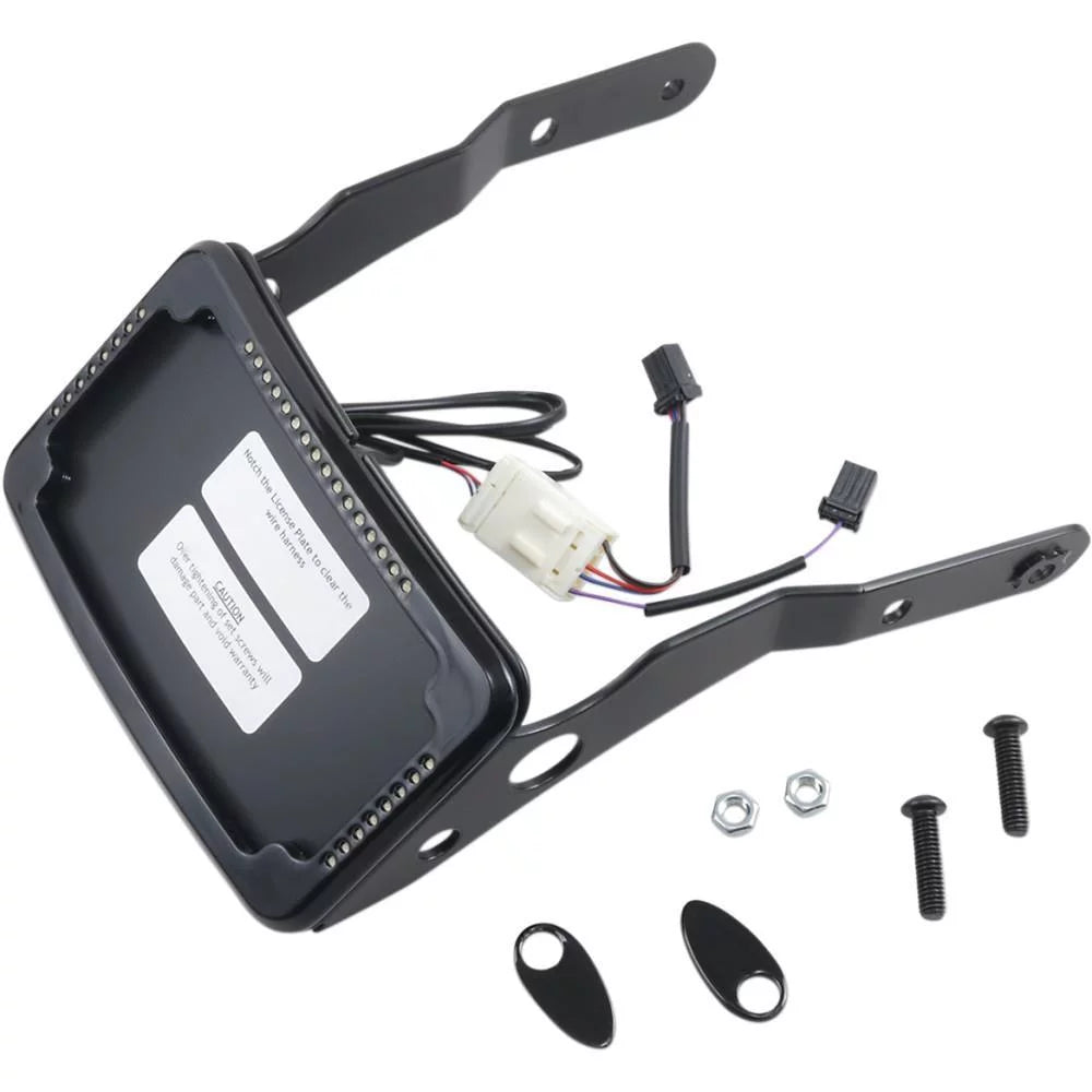 Cycle Visions CV-4654B Curved Slick Signal License Plate Frame and Mount - Jet