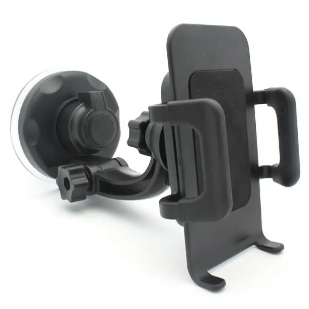 Car Mount Windshield Phone Holder Swivel Cradle Window Rotating Dock Suction Ebony D8 for Motorola Droid Turbo 2, Moto Z Droid Force Droid - Galaxy J3 J5 J7, Note 4 5, S5 S6 Edge Edge+ S7