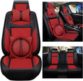 KABUQI Guc ci,same model high-end Luxury Seat Covers Full Set Leather Fit Automotive Seat Covers & Accessories for 5 Seat Cars SUV Pick-up Trucks, Pillows and Steering Wheel Cover Included(Gray)