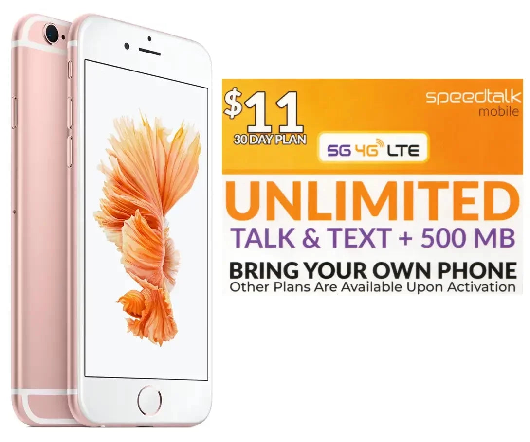 Pre-Owned iPhone 6S 16GB Rose Gold Unlocked + Free Sim Speed Talk (Refurbished: Good)