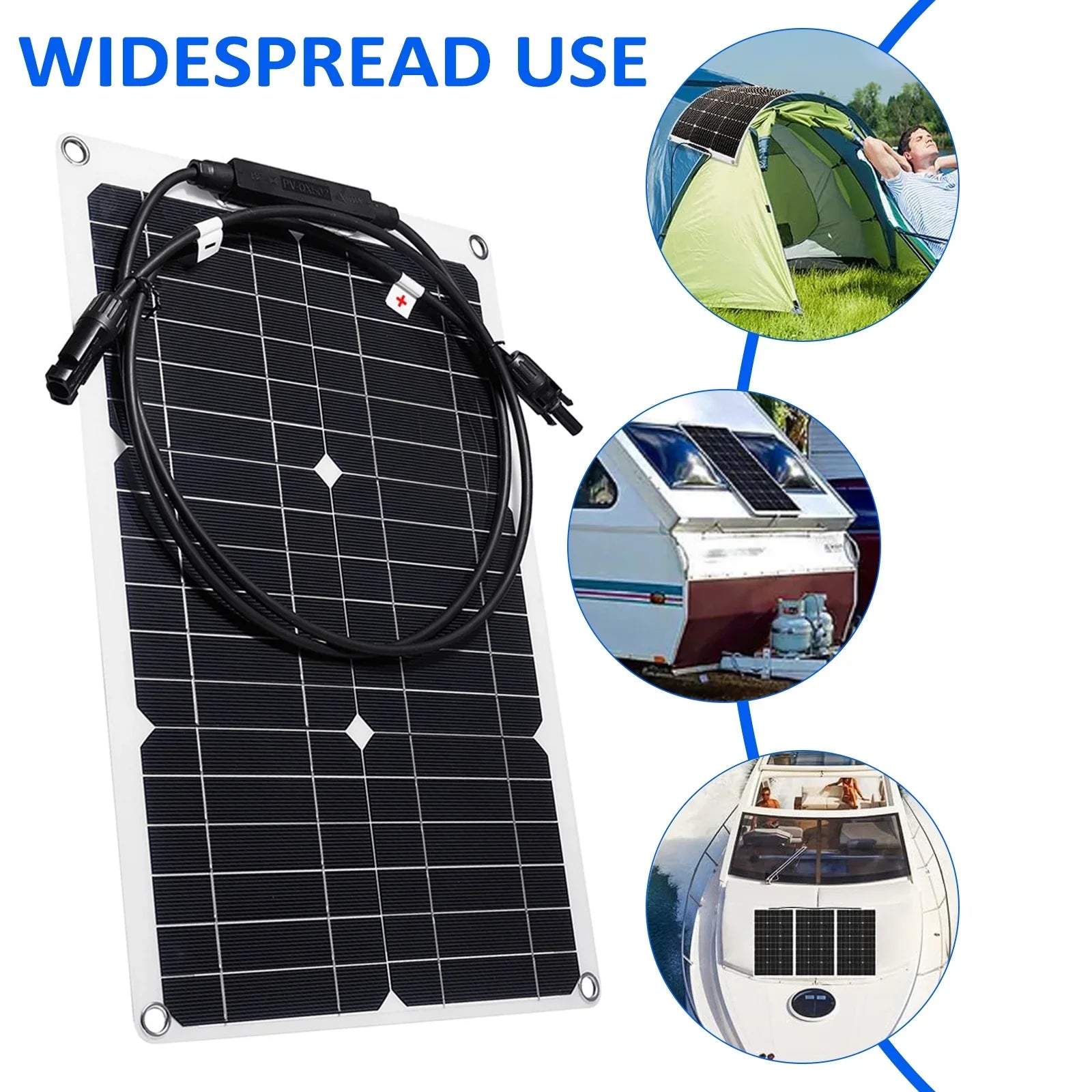 Dadypet Monocrystalline silicon panel,Solar Panel Car Battery Rv 20w 18v Portable Kit Waterproof Solar With Output To Output To 12v To 12v Car 12v Car Battery 18v Portable Solar Panel With Output