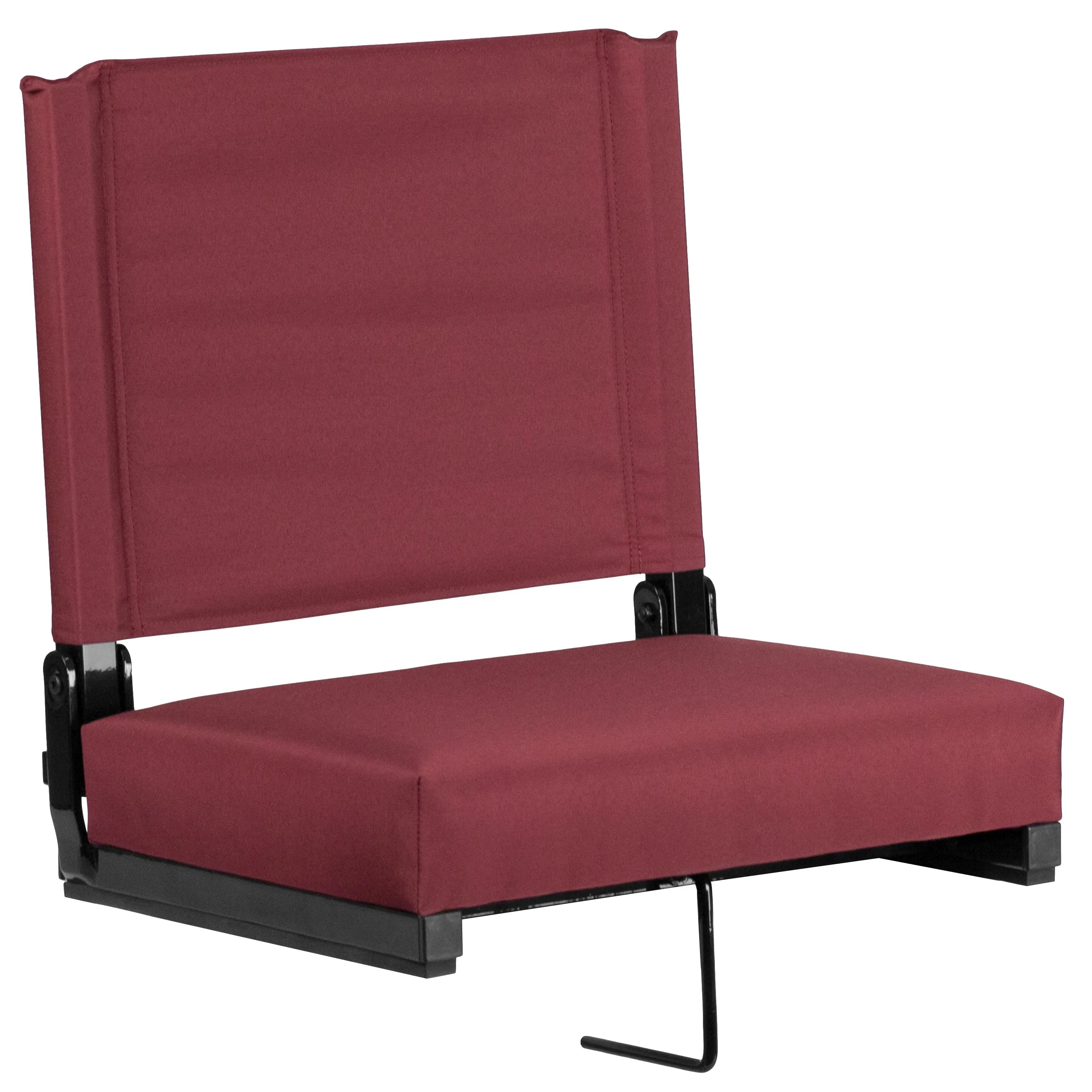Flash Furniture Grandstand Comfort Seats by Flash - 500 lb. Rated Load Stadium Chair with Handle & Ultra-Padded Seat, Maroon