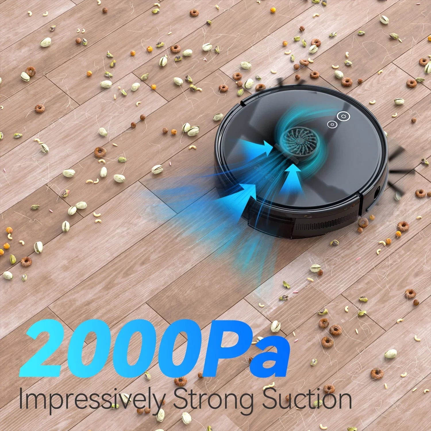 Rove Robot Vacuum Cleaner, 2000 Pa Strong Suction & 2600mAh Battery Life Robotic Sweeper with 600ML Dustbin, Automatic Self-Charging, Ideal for Pet Care, Hard Floor and Low Pile Carpet