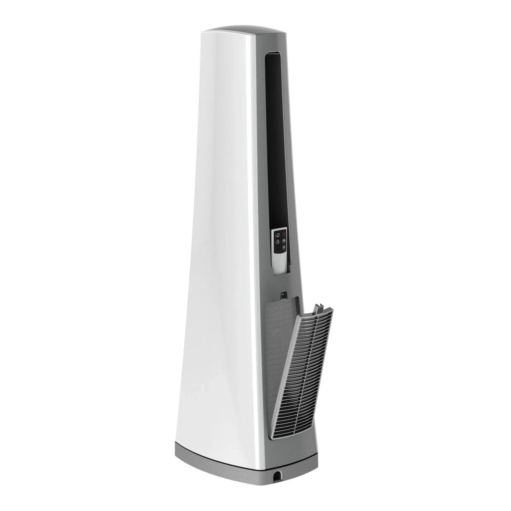 Lasko 36" 4-Speed Oscillating Bladeless Tower Fan with Timer and Remote, Gray, AC615, New