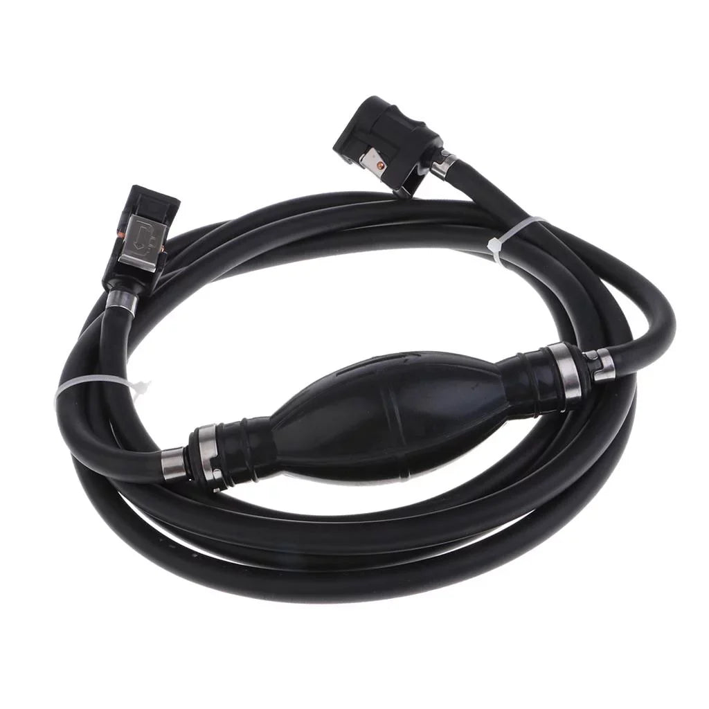 Boat Motor Fuel Line Hose with Connector And Primer Bulb Outboard Motors - Ebony 6.5x11mm