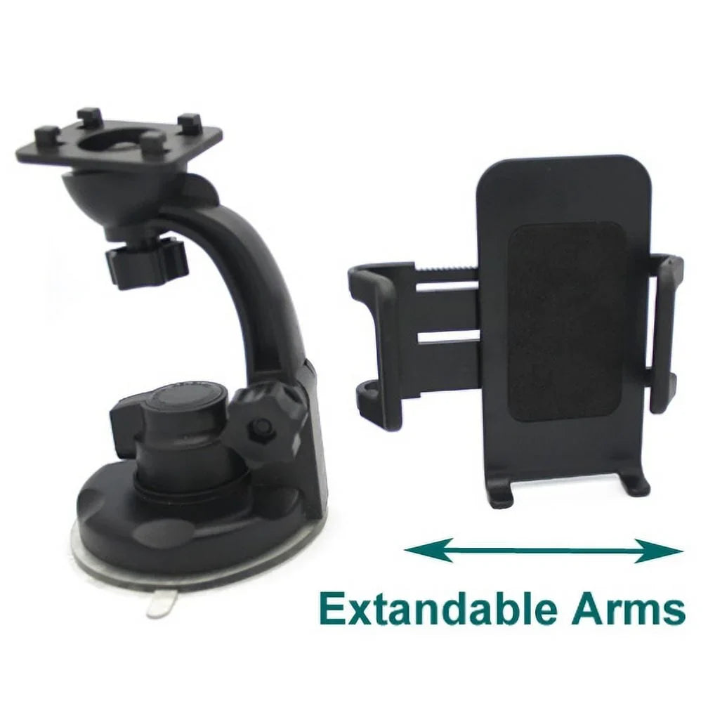 Car Mount Windshield Phone Holder Swivel Cradle Window Rotating Dock Suction Ebony D8 for Motorola Droid Turbo 2, Moto Z Droid Force Droid - Galaxy J3 J5 J7, Note 4 5, S5 S6 Edge Edge+ S7