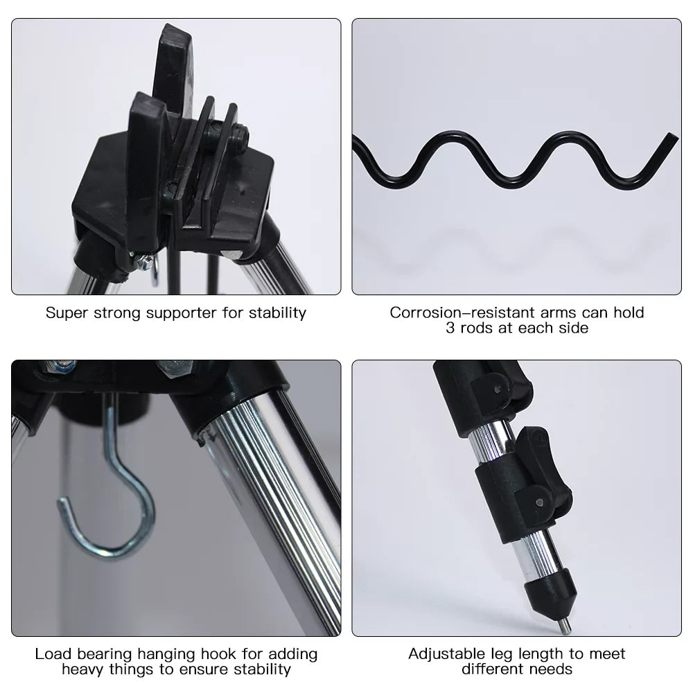 Fishing Rods Tripod Stand Telescopic Aluminum Alloy Fishing Rod Holder