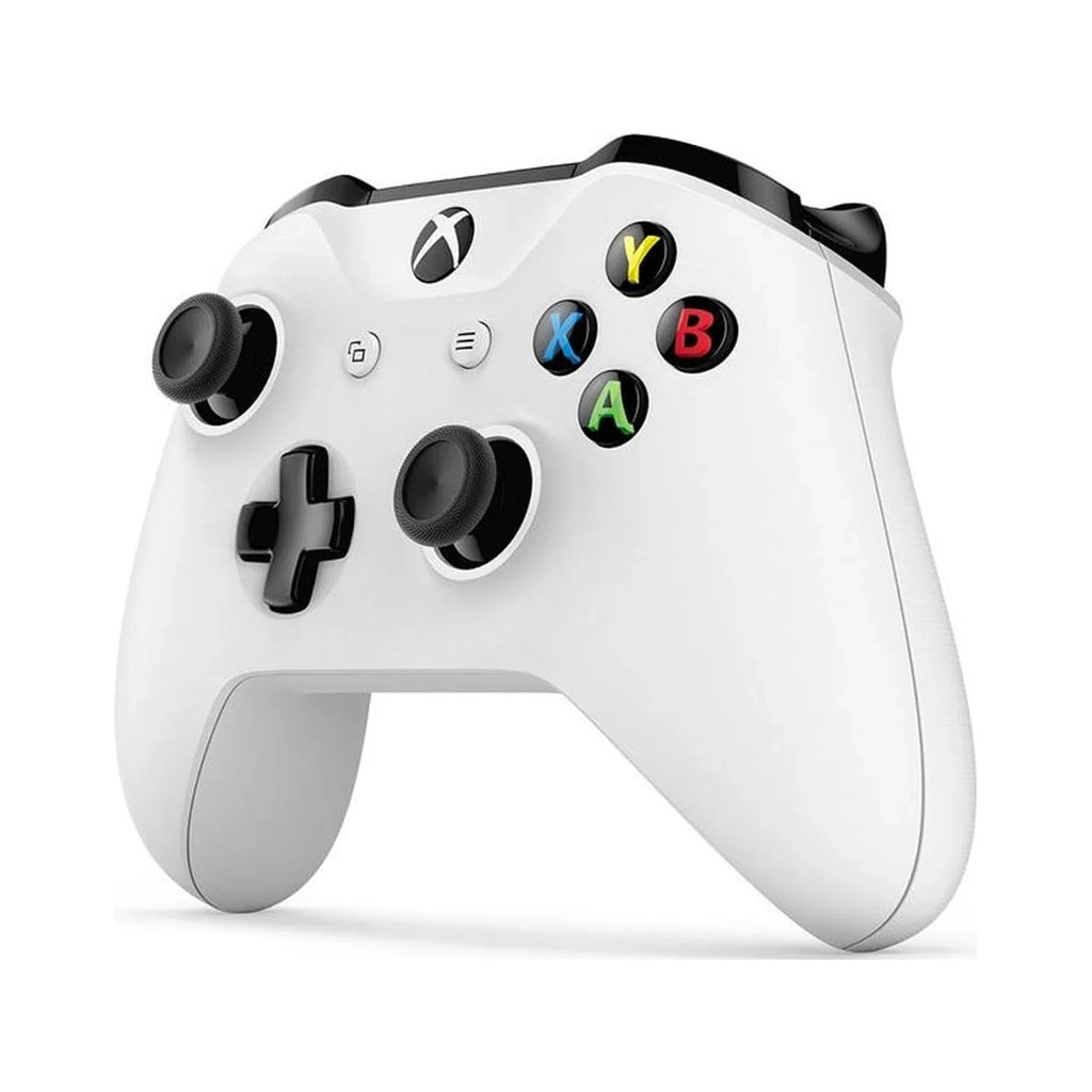 Pre-Owned Xbox One S 1TB with 2 Controller, 4K Ultra HD White with BOLT AXTION Cleaning Kit Headset Bundle (Refurbished: Like New)