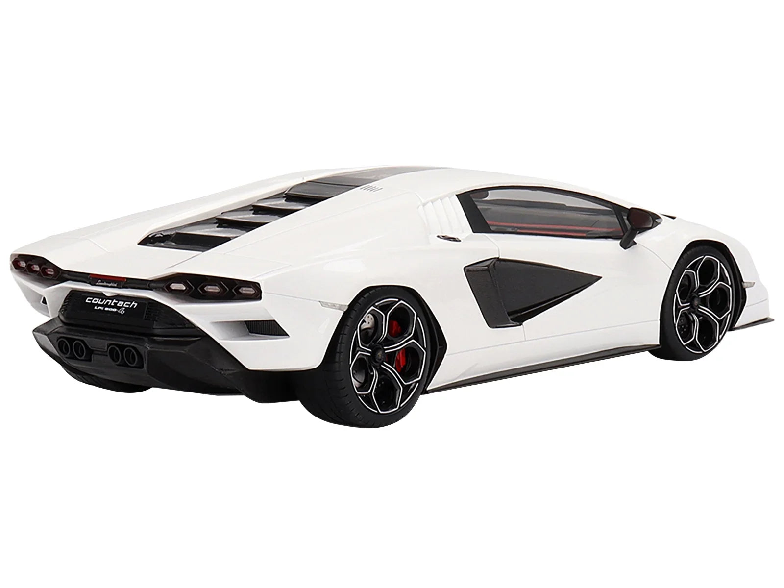 Diecast Lamborghini Countach LPI 800-4 Bianco Siderale White with Jet Accents 1/18 Model Car by Top Speed