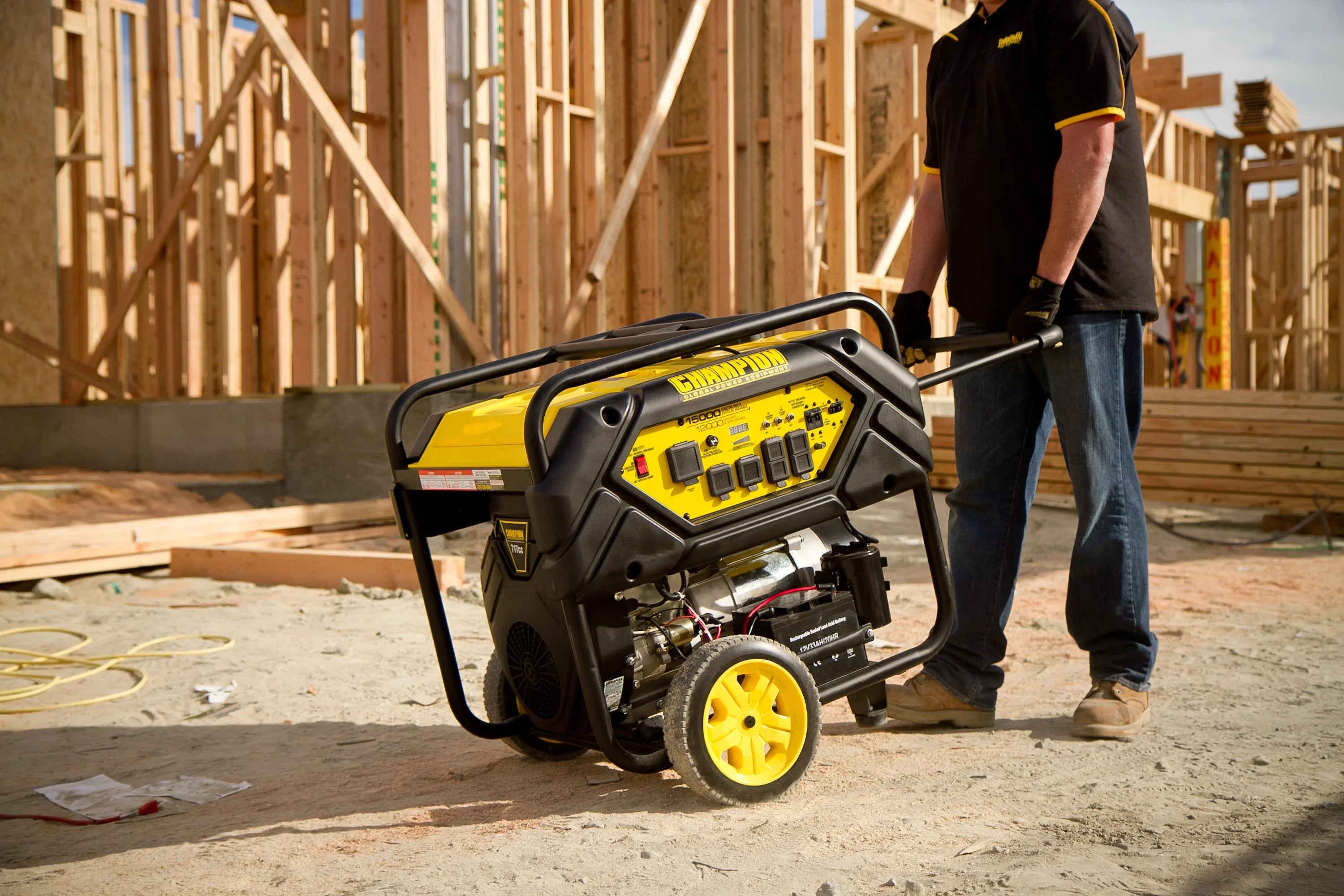 Champion Power Equipment 15,000/12,000 Watts Portable Generator with Electric Start and Lift Hook