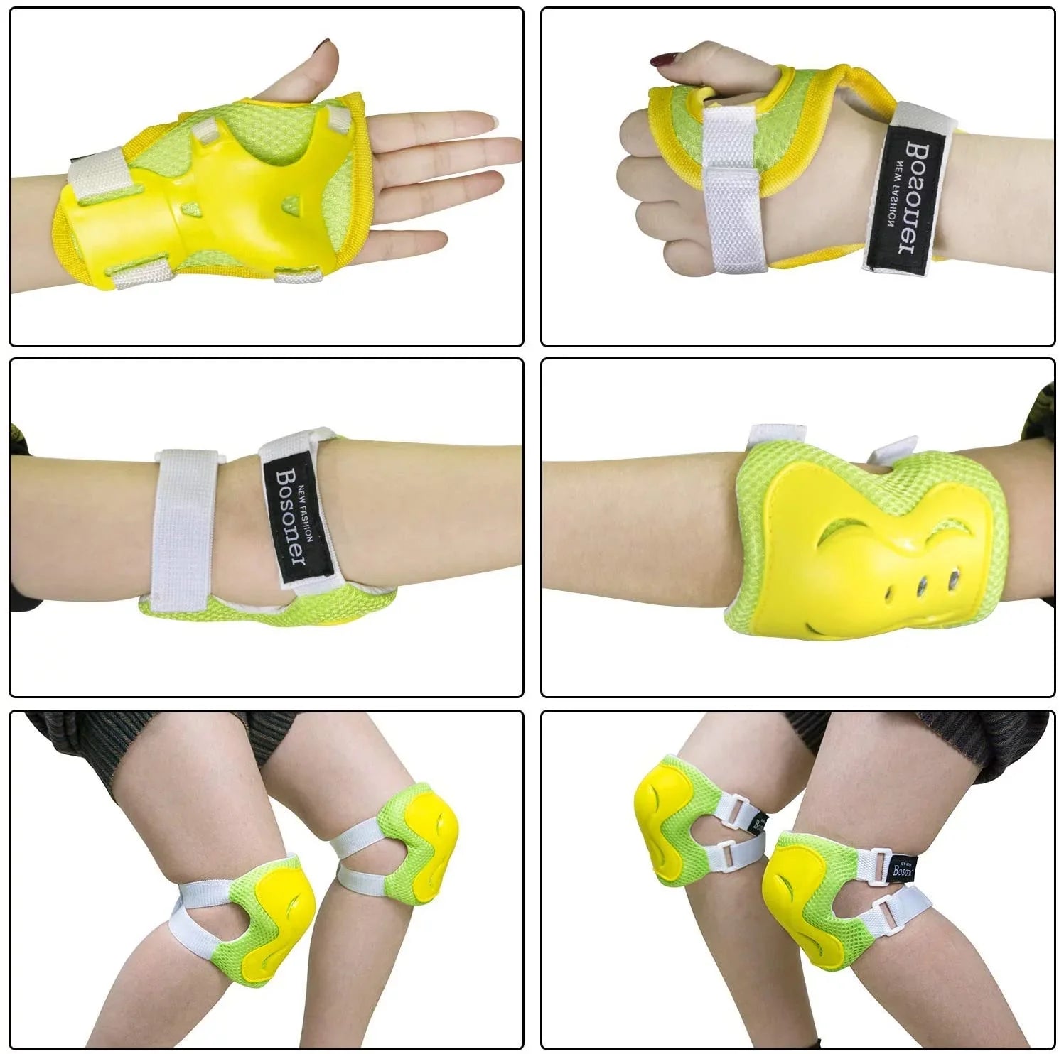 BOSONER Kids/Youth Knee Pad Elbow Pads Guards Protective Gear Set for Roller Skates Cycling BMX Bike Skateboard Inline Skatings Scooter Riding Sports
