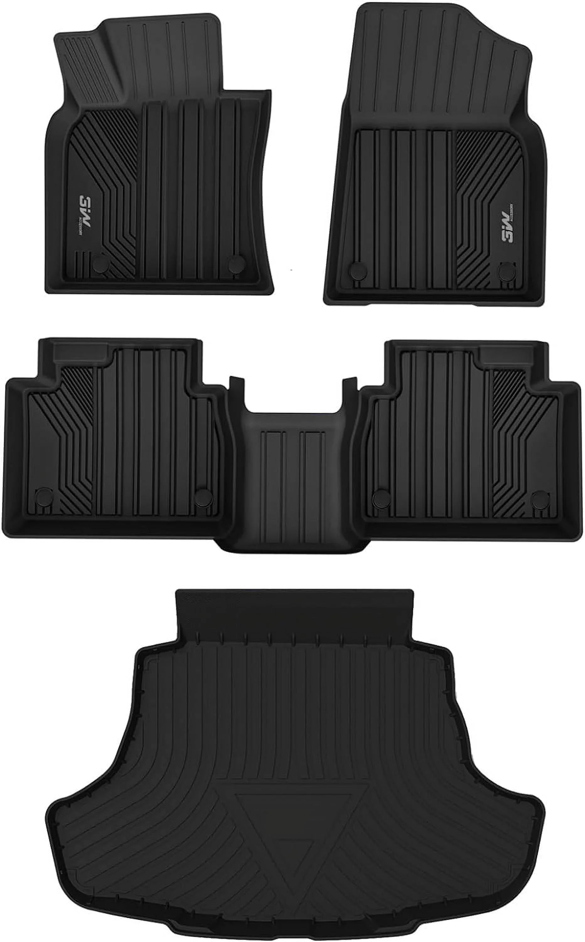 3W Floor Mats & Cargo Liner for Camry 2018-2024 ONLY FWD TPE All Weather Custom Fit Floor Liner and Trunk Mat for Camry FWD (Not for Hybrid or AWD)