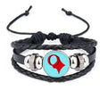 wealth queen q poker bracelet braided leather woven rope wristband