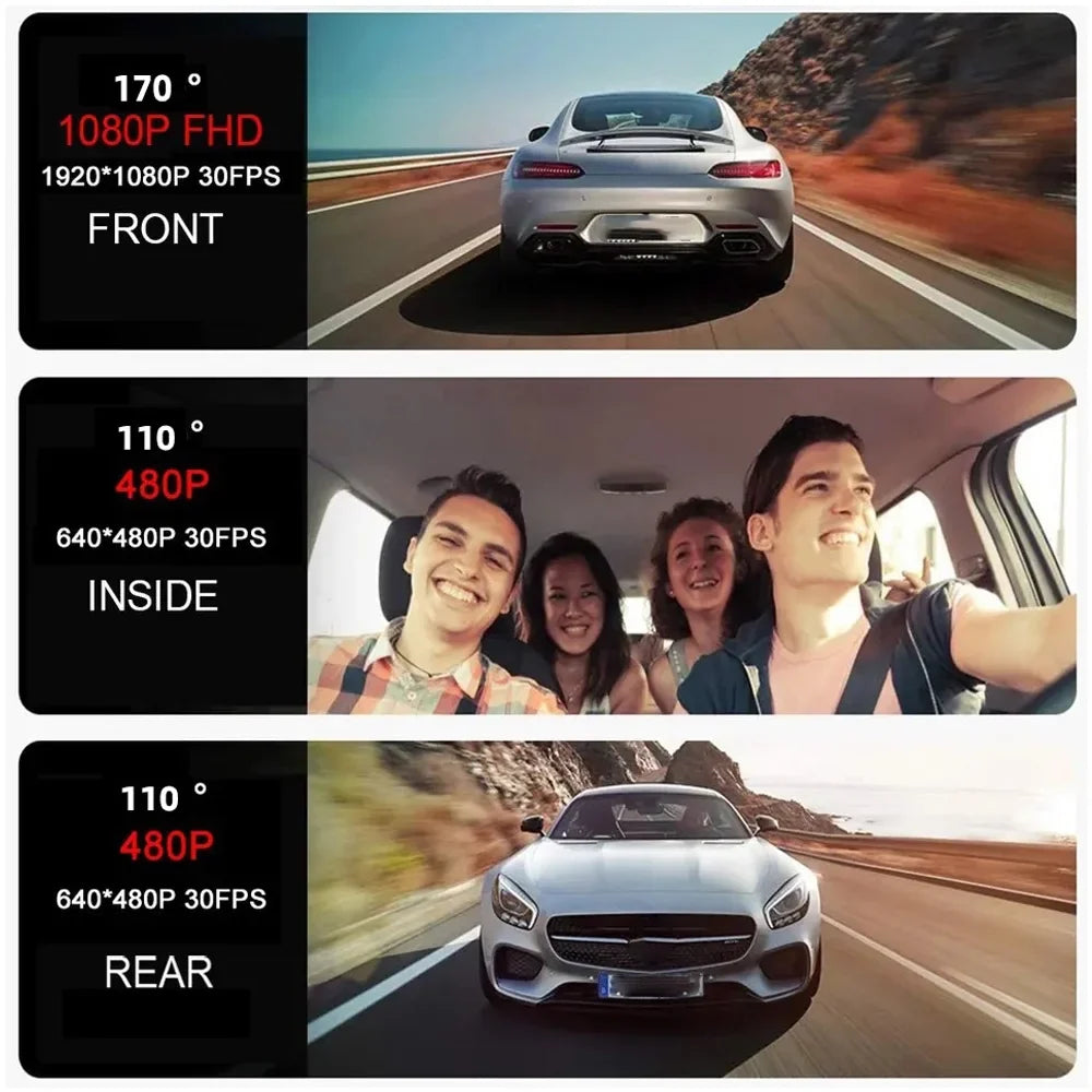 GoolRC Dash Cam,Cam Clear Car Video Wide Car Wide Car Camera Wifi Auto Dash Cam Rearview Mirror Car Clear Car Rearview 3 Cameras Car Rearview Mirror And Rear With Cam And Rear Dashcam 10800p Fhd