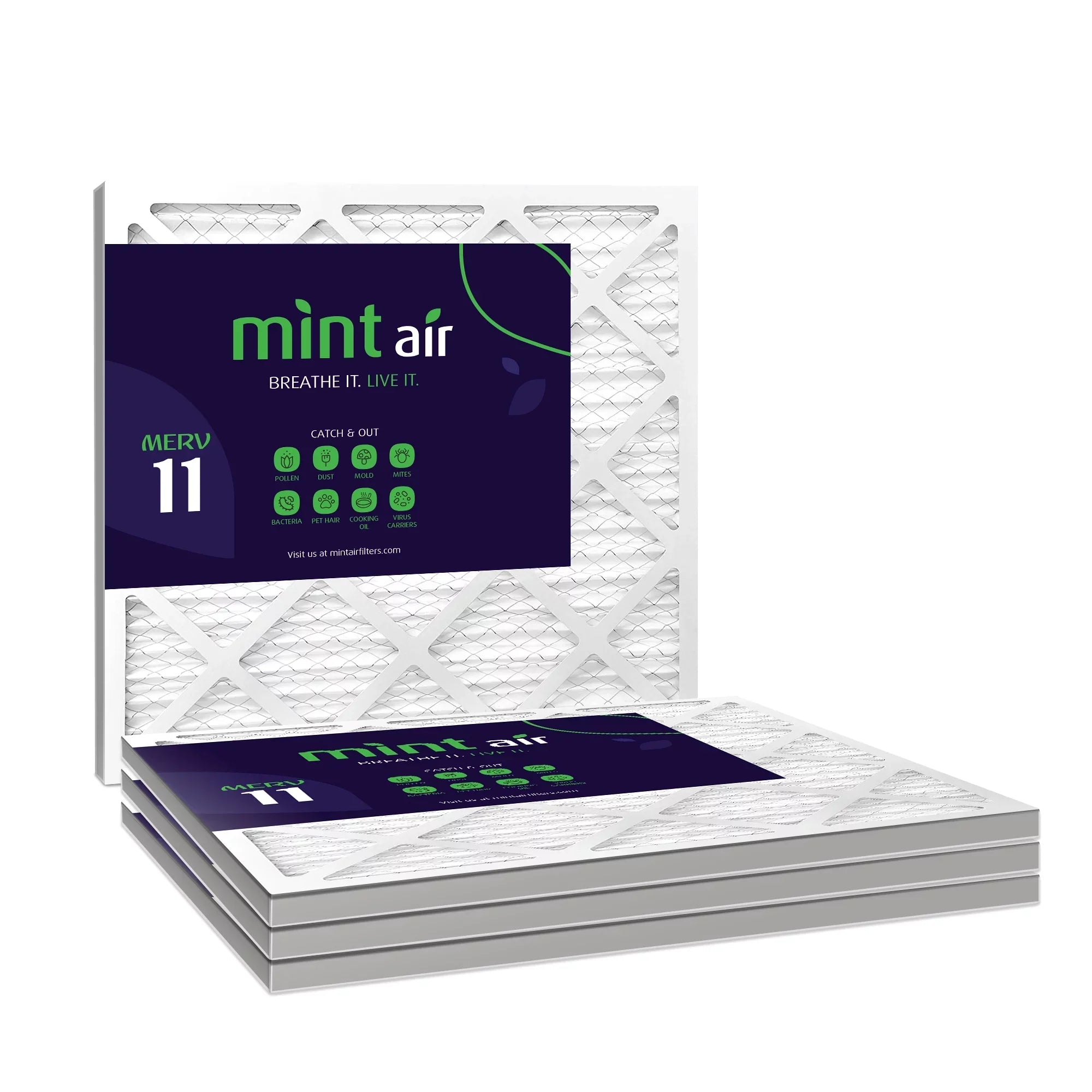 Simply Filters, 20x25x1 Air Filter, MERV 11, MPR 1000, AC Furnace Air Filter, 4-Pack