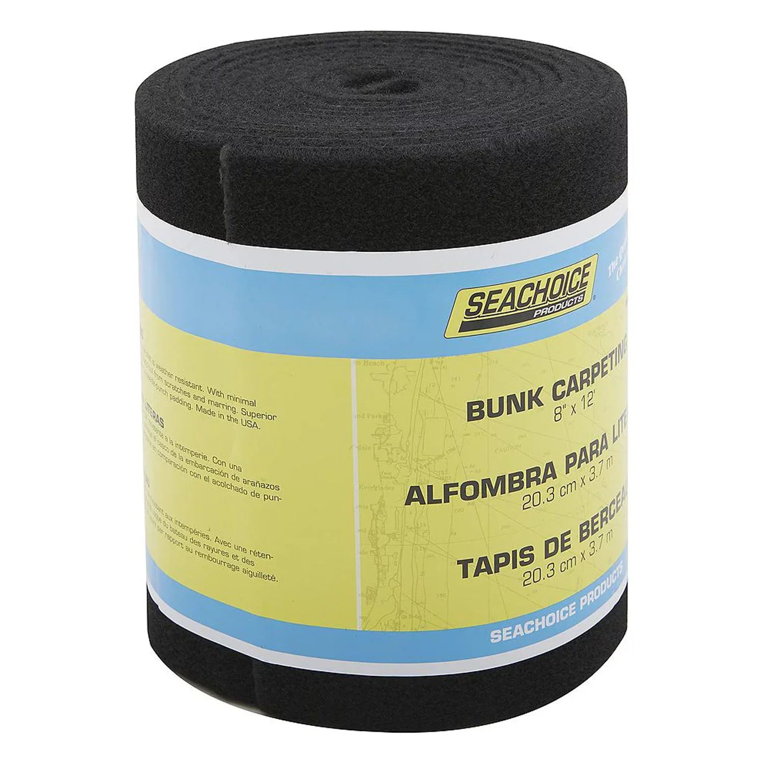 SeaChoice 55983; Bunk Carpet 8-Inch X 12-Foot Jet