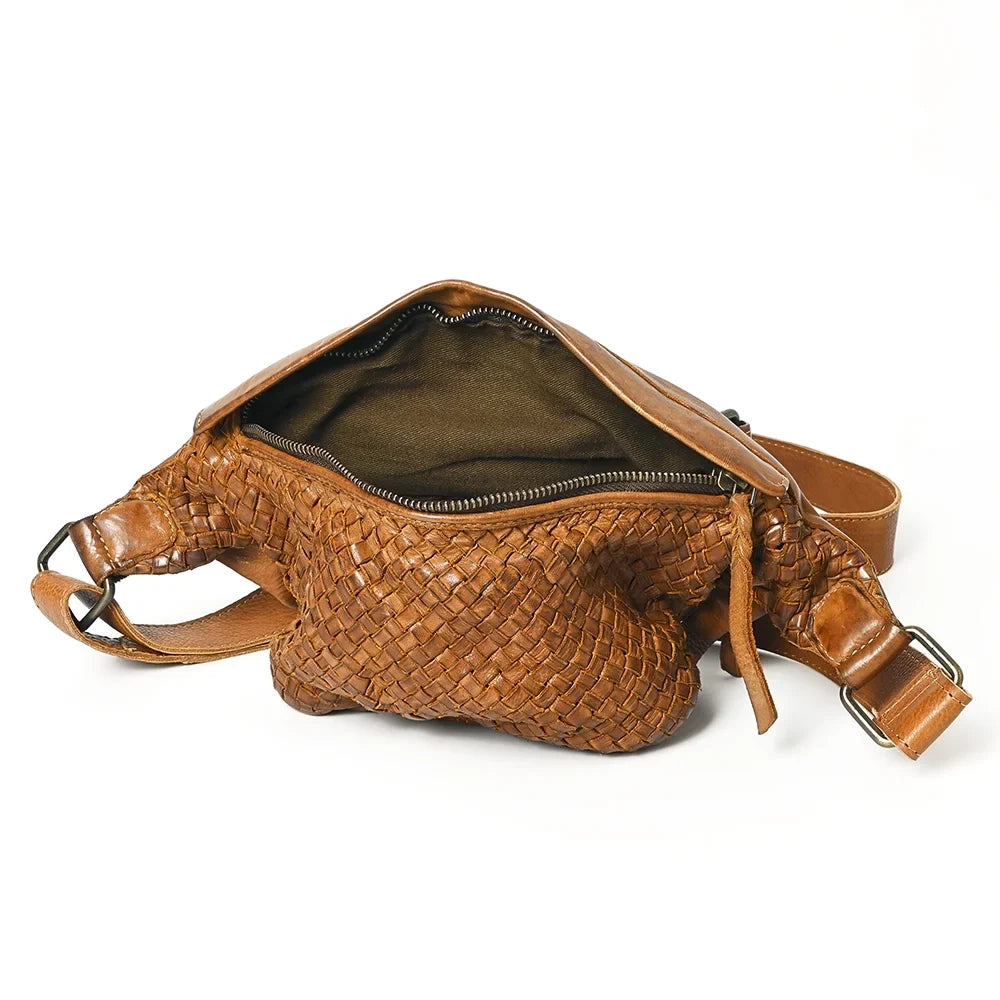 NM Never Mind Nmbgm148A Fanny Pack Vintage Handmade Genuine Cowhide Leather Women Bag Western Handbag Purse
