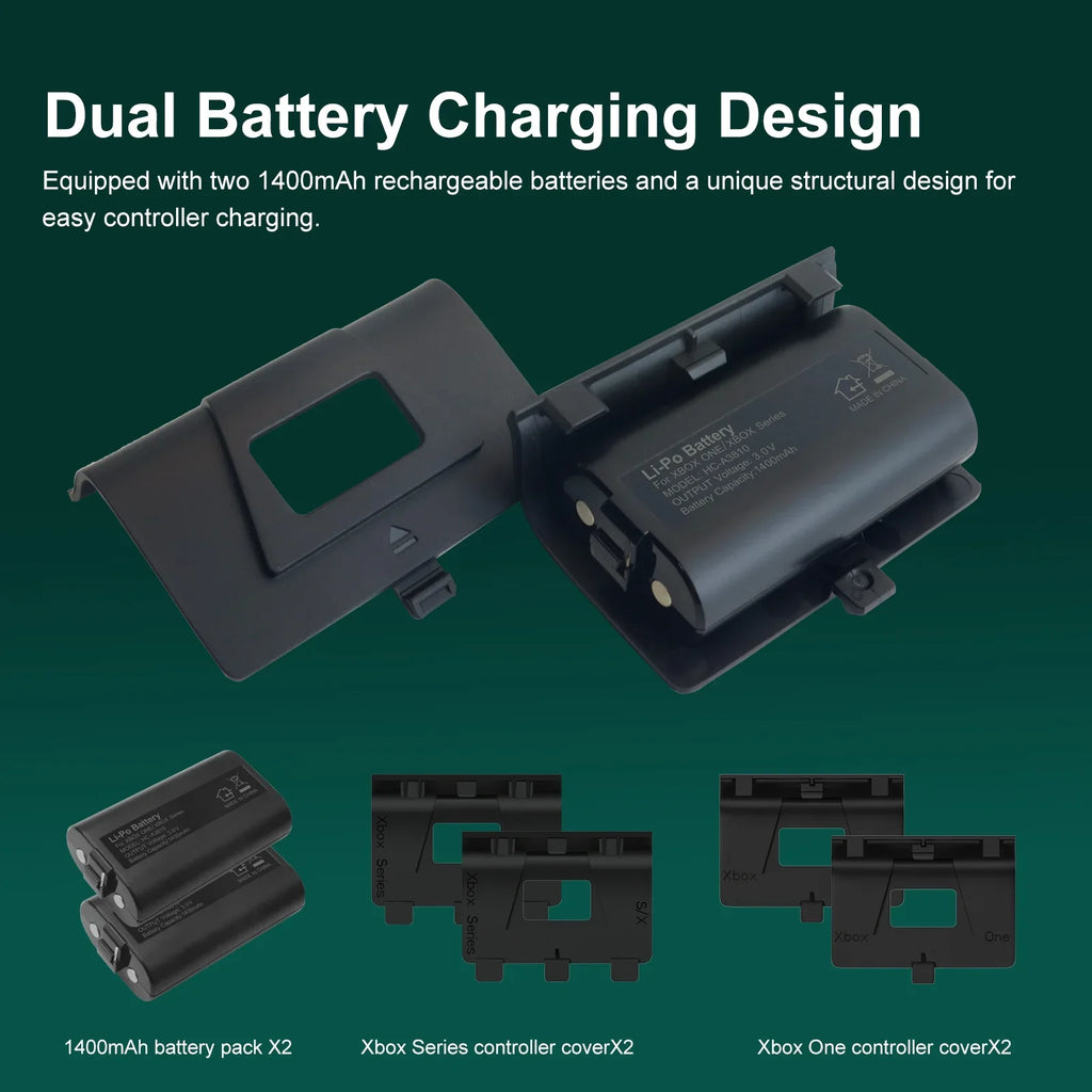 Vertical Charging Stand with Cooling Fan for Xbox Series X/S, Cooling Station Dock with 12 Games Storage Organizer, Dual Controller Charger Station & Headphone Holder with 2 X 1400 mAh Battery Packs