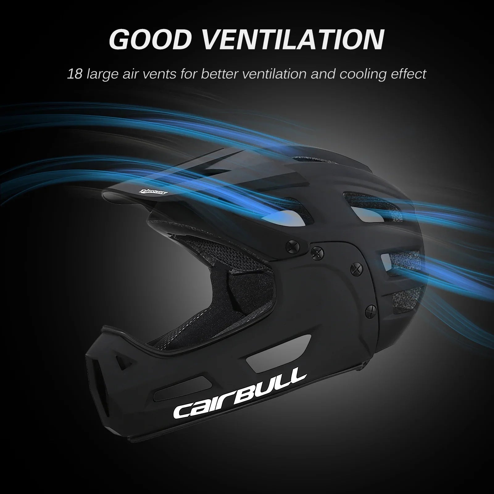 Mountain Biking Helmet CAIRBULL Full Face Bike Helmet with Detachable Chin Guard and Visor