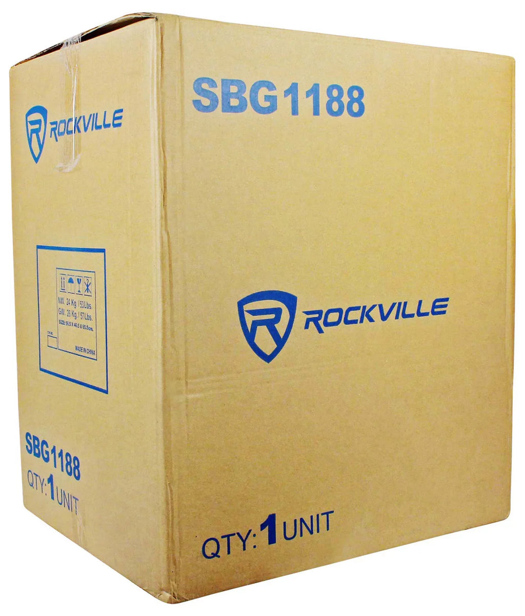 Rockville SBG1188 18" Pro DJ PA Subwoofer Sub+5000w 2-Channel Amplifier+Cable