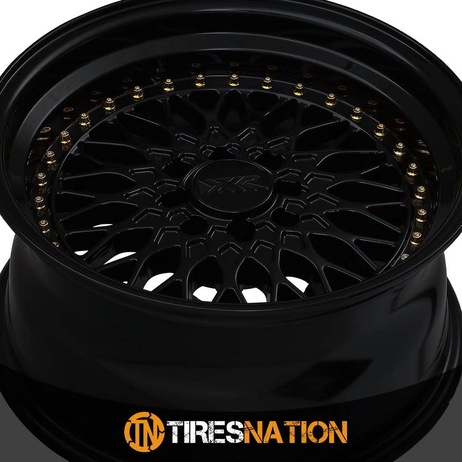 XXR 536 15x8 4x100/4x114.3 20et Jet / Gold Rivets Wheel