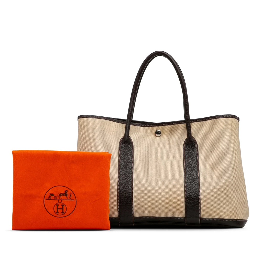 Pre-Owned Authenticated Hermès Toile Garden Party 36 Canvas Fabric Brown Tote Bag Unisex (Good)