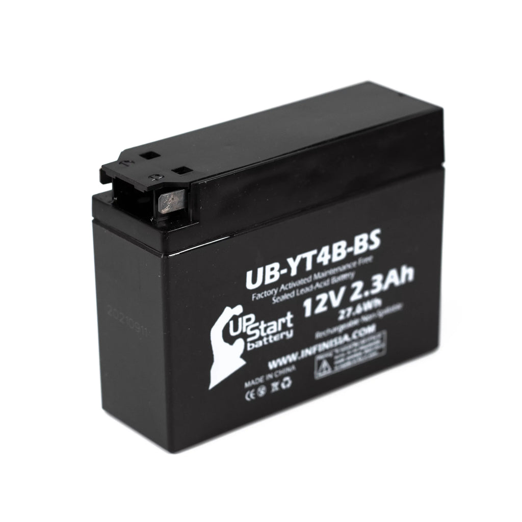 5-Pack UpStart Battery Replacement for 2001 Yamaha SR400 400CC Factory Activated, Maintenance Free, Motorcycle Battery - 12V, 2.3Ah, UB-YT4B-BS