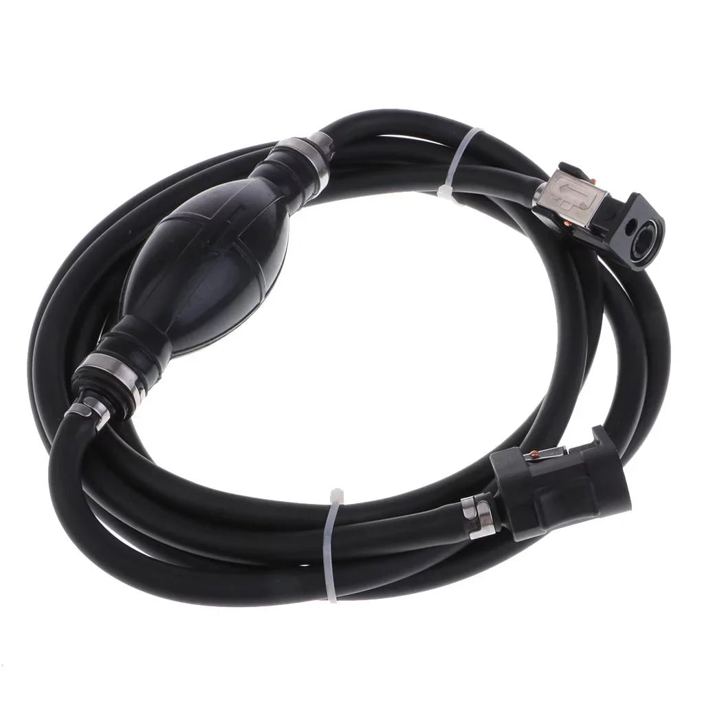 Boat Motor Fuel Line Hose with Connector And Primer Bulb Outboard Motors - Ebony 6.5x11mm