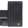Pre-Owned Chanel CHANEL Mademoiselle Line Coco Mark Logo Stripe Long Wallet No. 10 A30043 (Good)