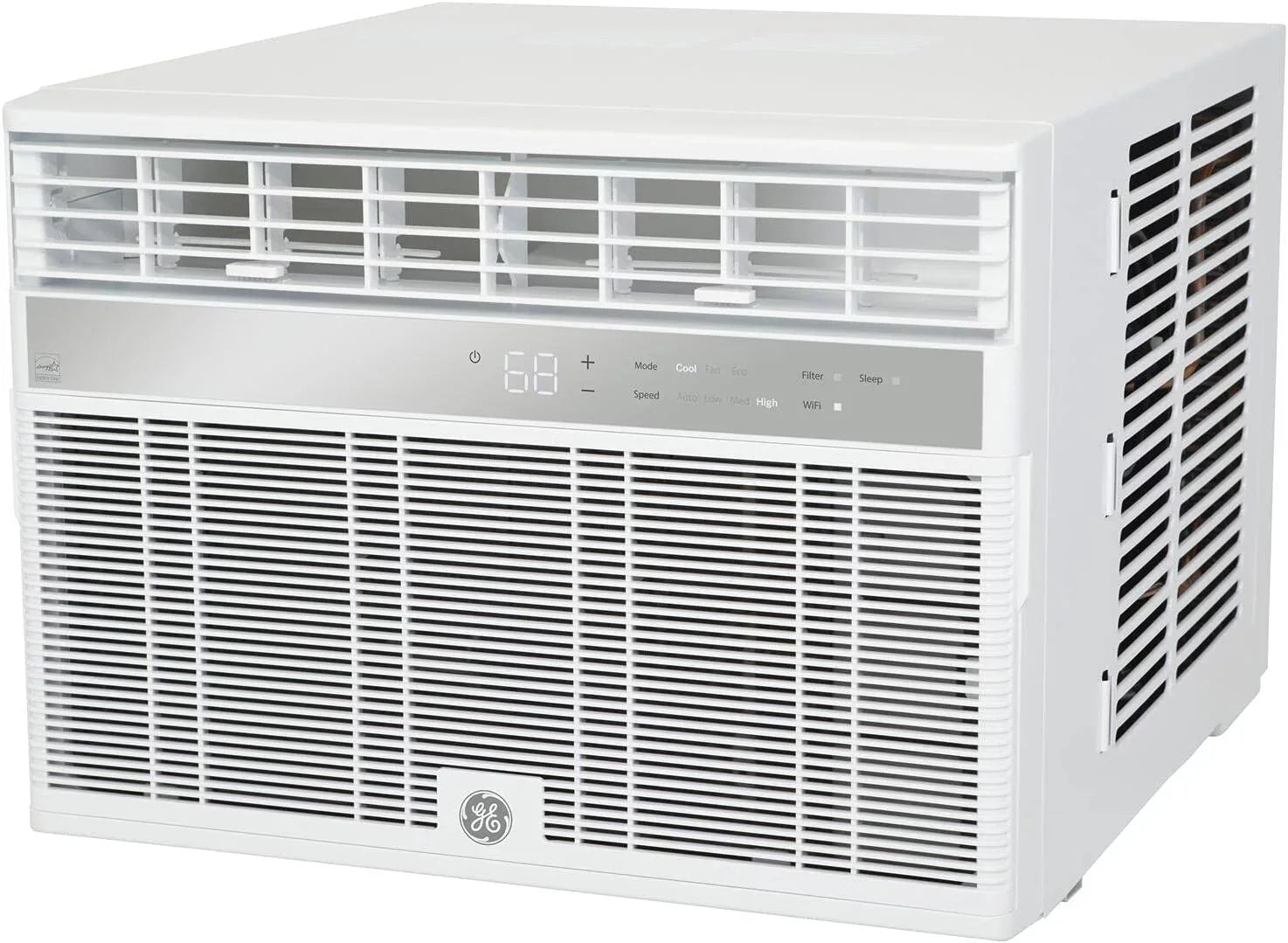 GE AHY08LZ Smart Window Air Conditioner with 8000 BTU Cooling Capacity Wifi Connect 3 Fan Speeds 115 Volts 11.4 CEER and Fixed Chassis in White