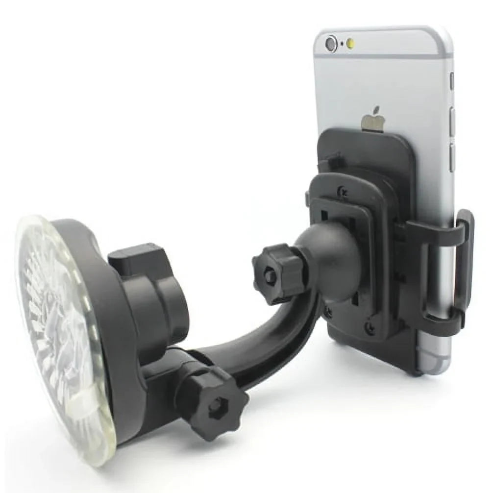 Car Mount Windshield Phone Holder Swivel Cradle Window Rotating Dock Suction Ebony D8 for Motorola Droid Turbo 2, Moto Z Droid Force Droid - Galaxy J3 J5 J7, Note 4 5, S5 S6 Edge Edge+ S7