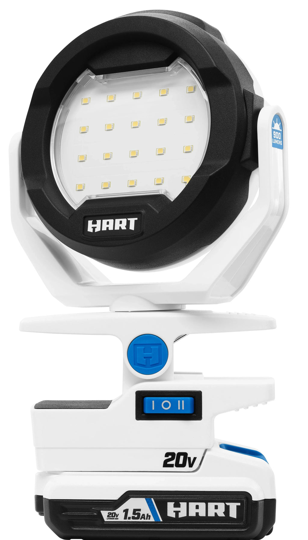 HART 20-Volt LED Clamping Light Kit, 900 Lumens, (1) 1.5Ah Lithium-Ion Battery