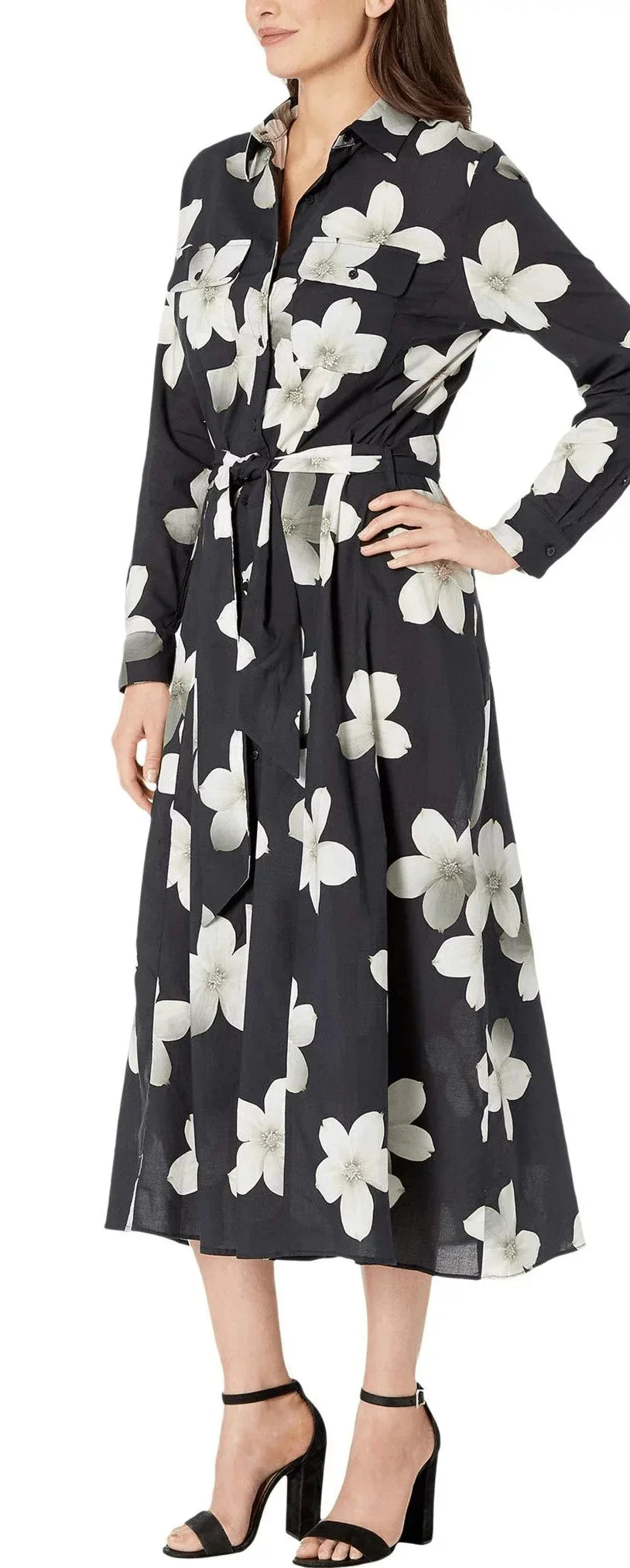 Ralph Lauren Dark Villa Floral Maxi Shirtdress Cover-up, US X-Large