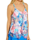 Women's Beach House H11893 Bohemian Bloom Kerry Mesh Layer Tankini Swim Top (Admiral 8)