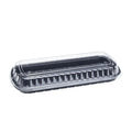Karat Full Slab Jet PP Plastic Rib Container with Clear OPS lid - 100 ct
