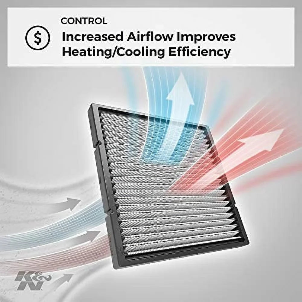 K&N Cabin Air Filter: Washable and Reusable: Designed For Select 2008-2018 Dodge/Chrysler (Grand Caravan, Town & Country Van, Cargo Van) Vehicle Models, VF2038