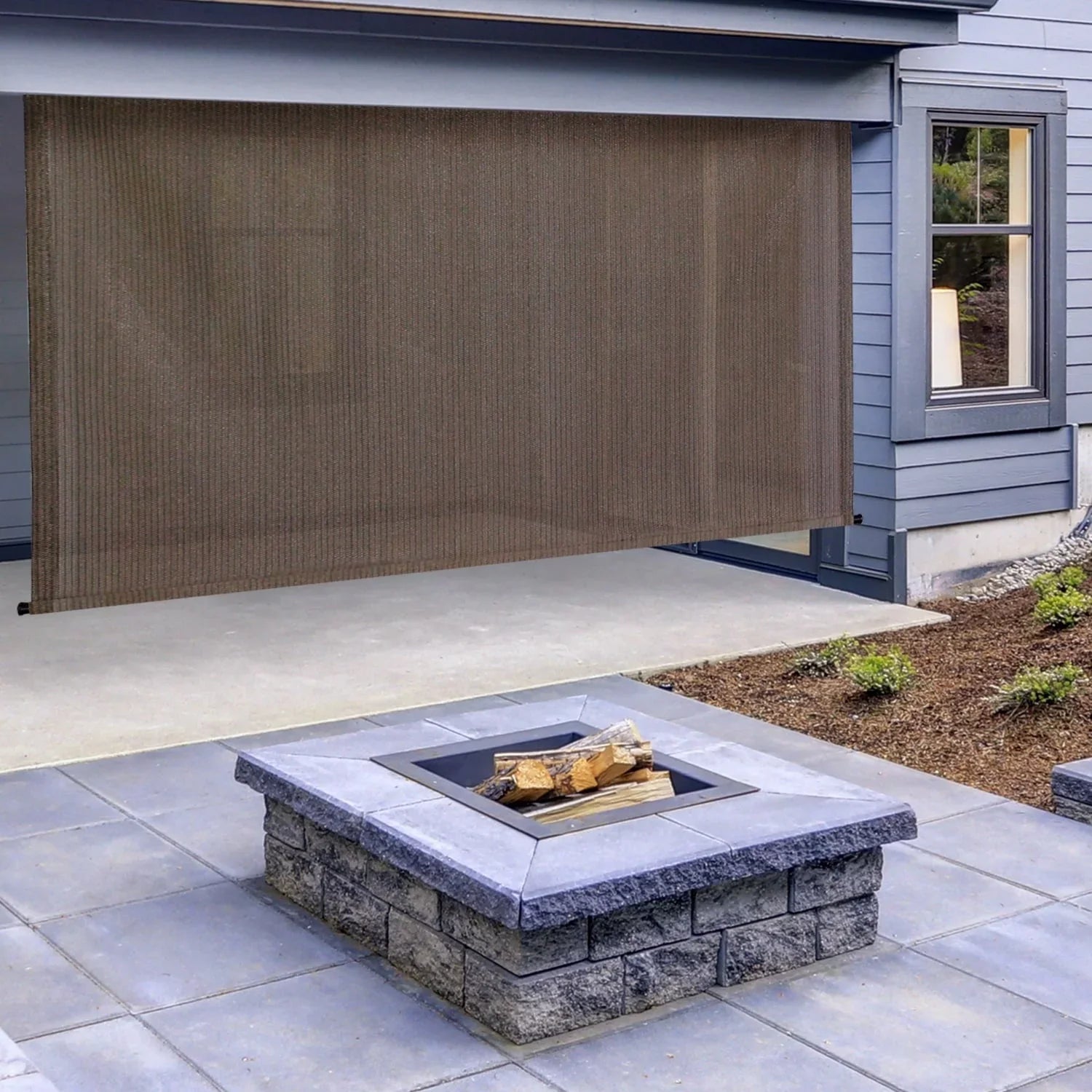 Keystone Fabrics P7225 96 x 72 in. Outdoor Cordless Sun Shade, Canyon