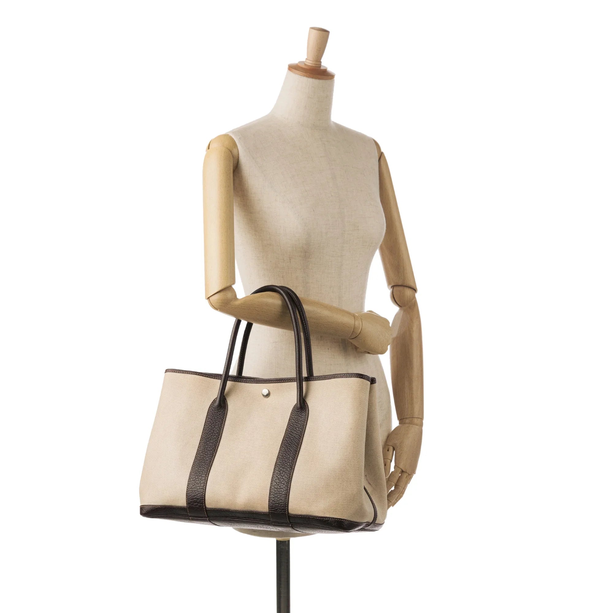 Pre-Owned Authenticated Hermès Toile Garden Party 36 Canvas Fabric Brown Tote Bag Unisex (Good)