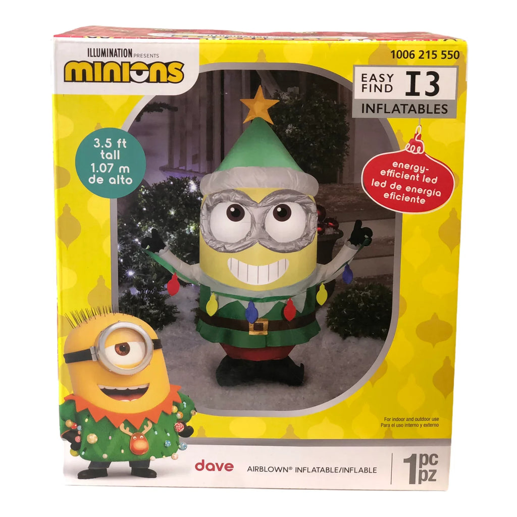 Gemmy Airblown LED Minions Dave the Elf 3.5 ft. Inflatable