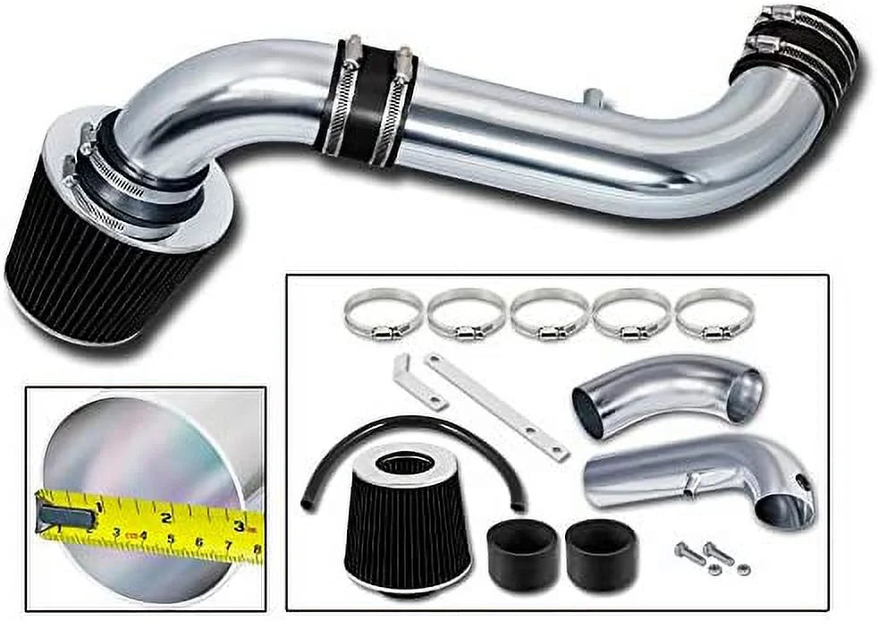 Rtunes Racing Short Ram Air Intake Kit + Filter Combo Dark Compatible For 03-10 Dodge Dakota 3.7L 4.7L â€¦