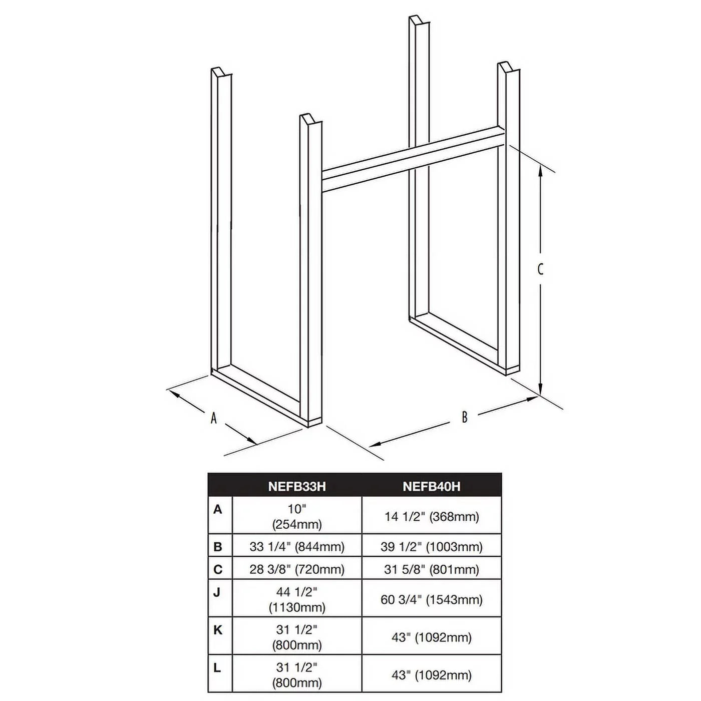 Napoleon 40 in. Built-in Electric Firebox Insert