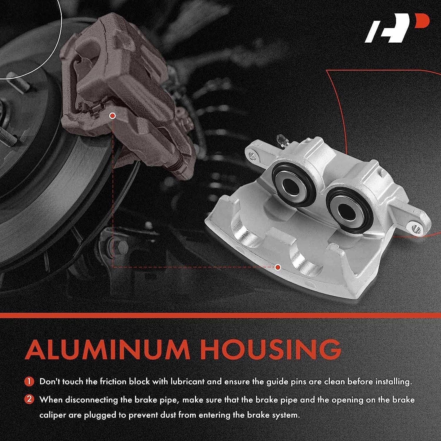 A-Premium Disc Brake Caliper Assembly Without Bracket Compatible with Select Dodge Models - M300/RM300 1973-1974, M350/R300 1974 - Front Right Passenger Side