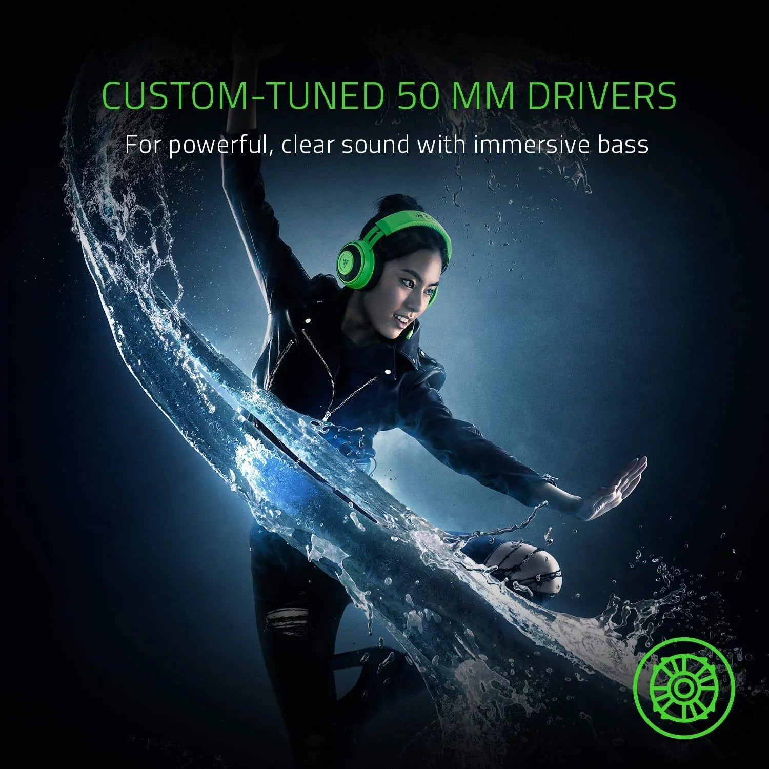 Razer Kraken Tournament Edition: THX Spatial Audio - Full Audio Control - Cooling Gel-Infused Ear Cushions - Gaming Headset Works with PC, PS4, Xbox One, Switch, Mobile Devices - Green