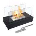 Skypatio 13.98''L x 7.1'' W x 8''H Metal Bio Ethanol Ventless Outdoor Tabletop Fireplace with Flame Guard