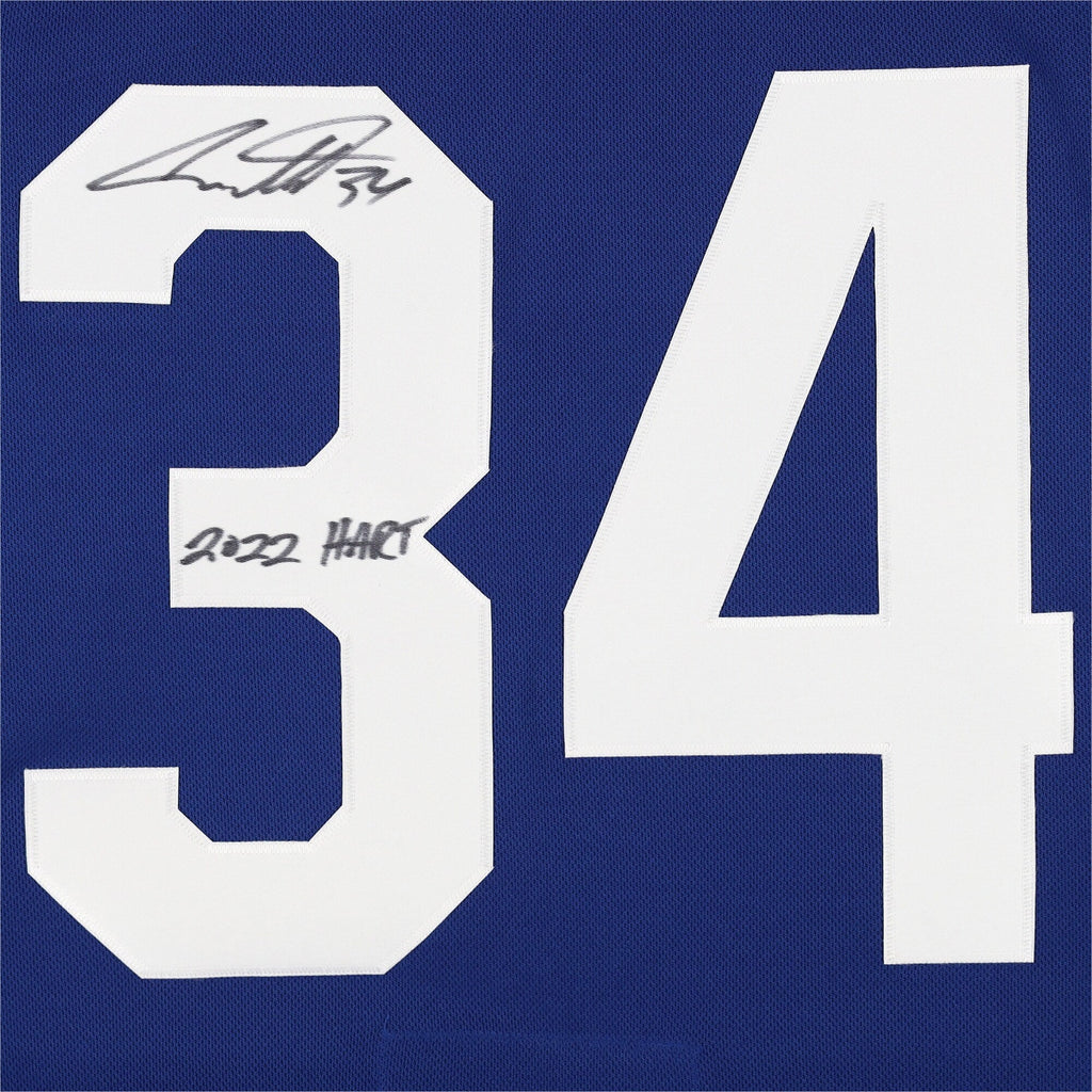 Auston Matthews Blue Toronto Maple Leafs Autographed 2022 Hart Trophy Winner Authentic Jersey with ''2022 Hart''