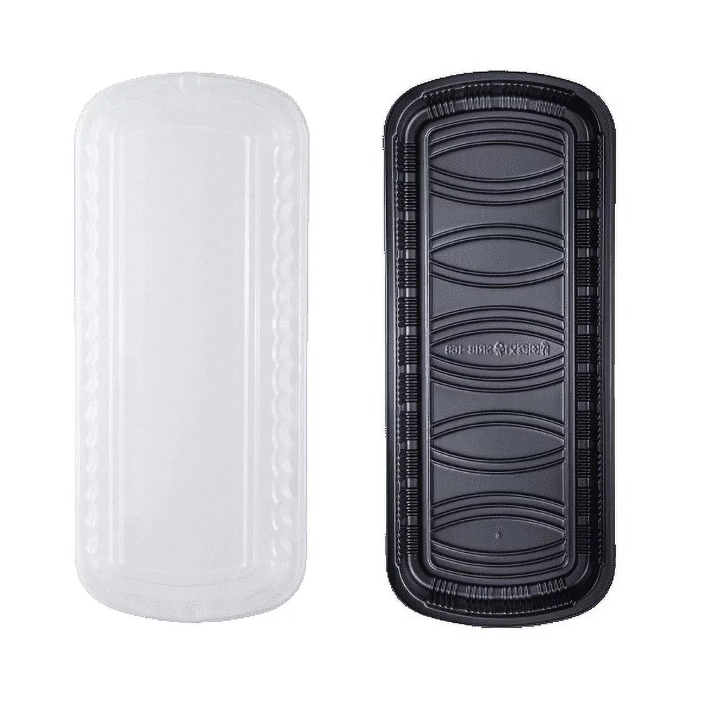 Karat Full Slab Jet PP Plastic Rib Container with Clear OPS lid - 100 ct