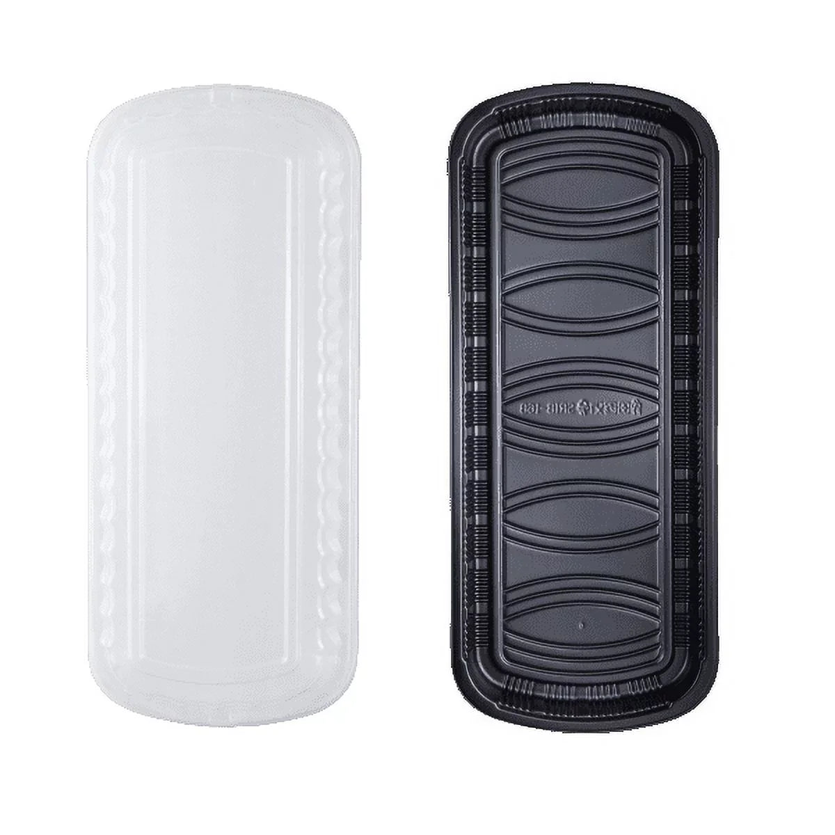 Karat Full Slab Jet PP Plastic Rib Container with Clear OPS lid - 100 ct